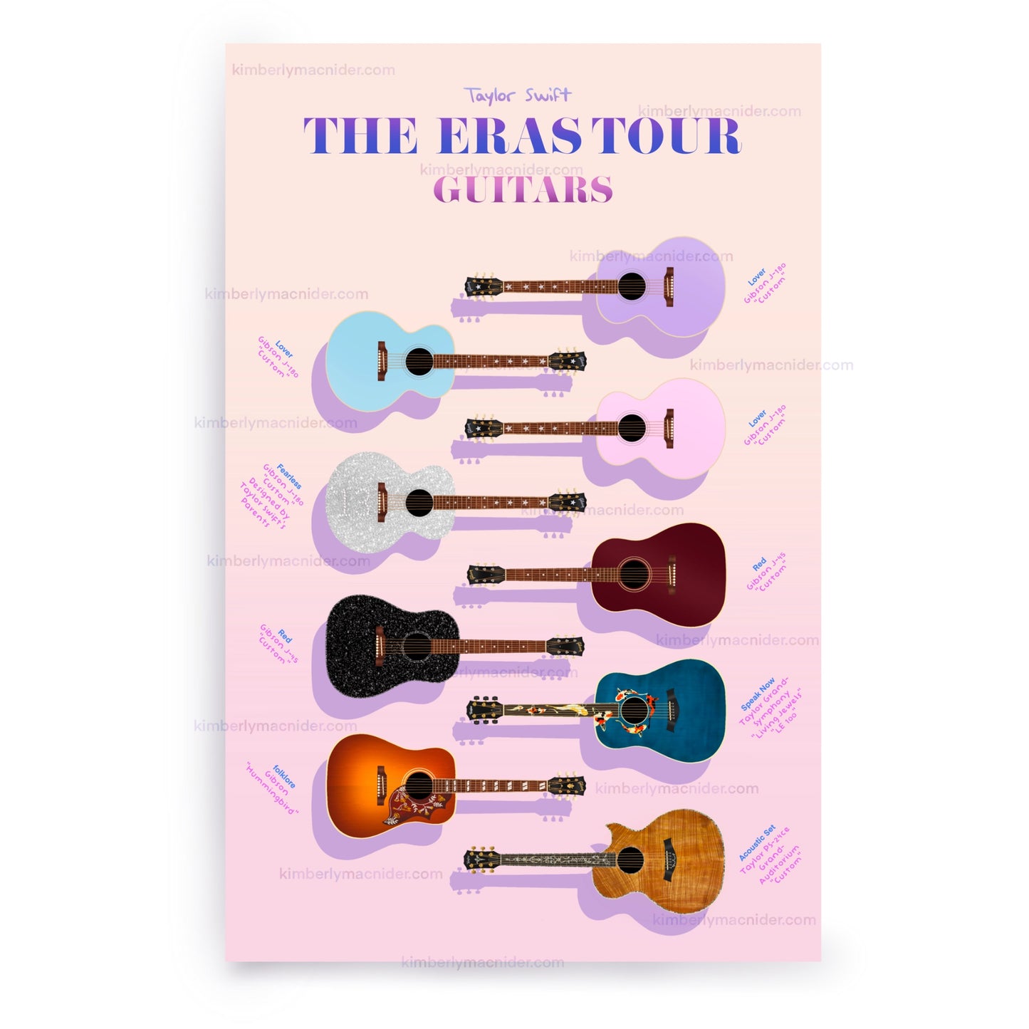 Eras Tour Guitars Print (11 x 17)