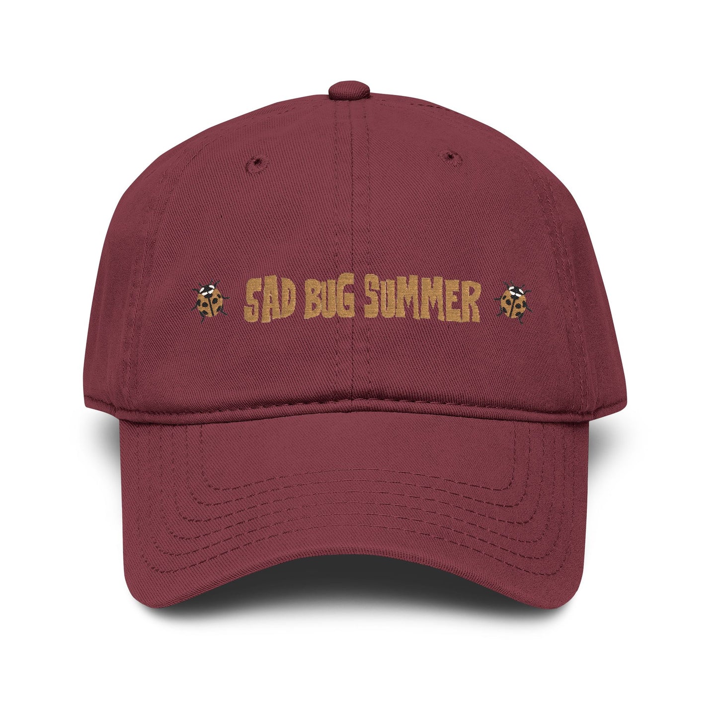 Sad Bug Summer Ladybug Hat - Garment Washed Baseball Cap