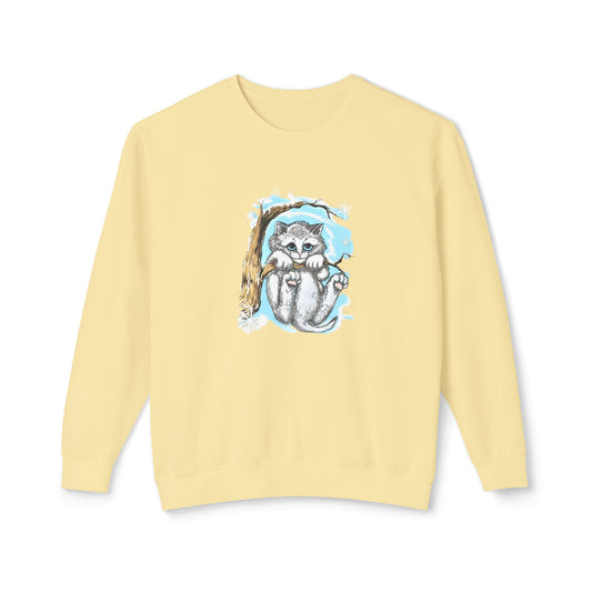 Vintage Cat Illustration Crewneck Sweatshirt