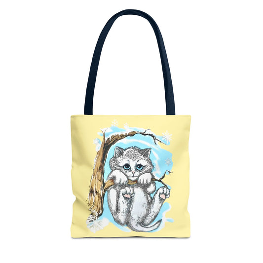 Vintage Cat Illustration Tote Bag