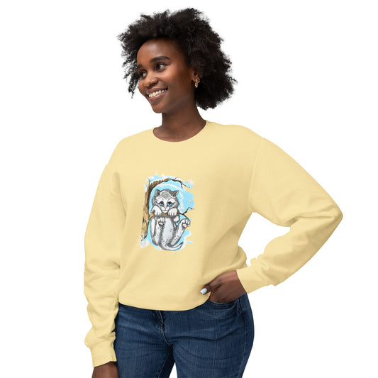 Vintage Cat Illustration Crewneck Sweatshirt