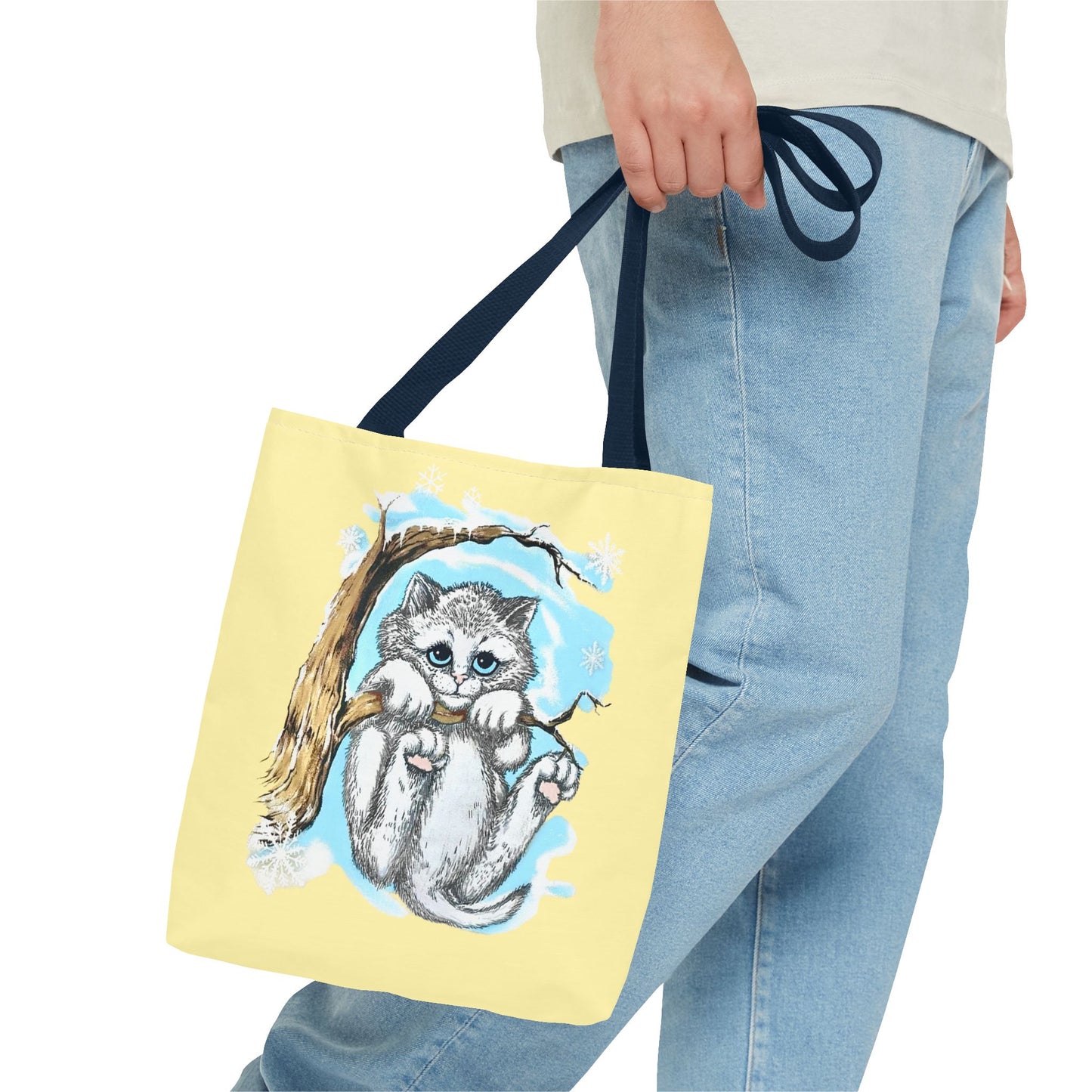 Vintage Cat Illustration Tote Bag